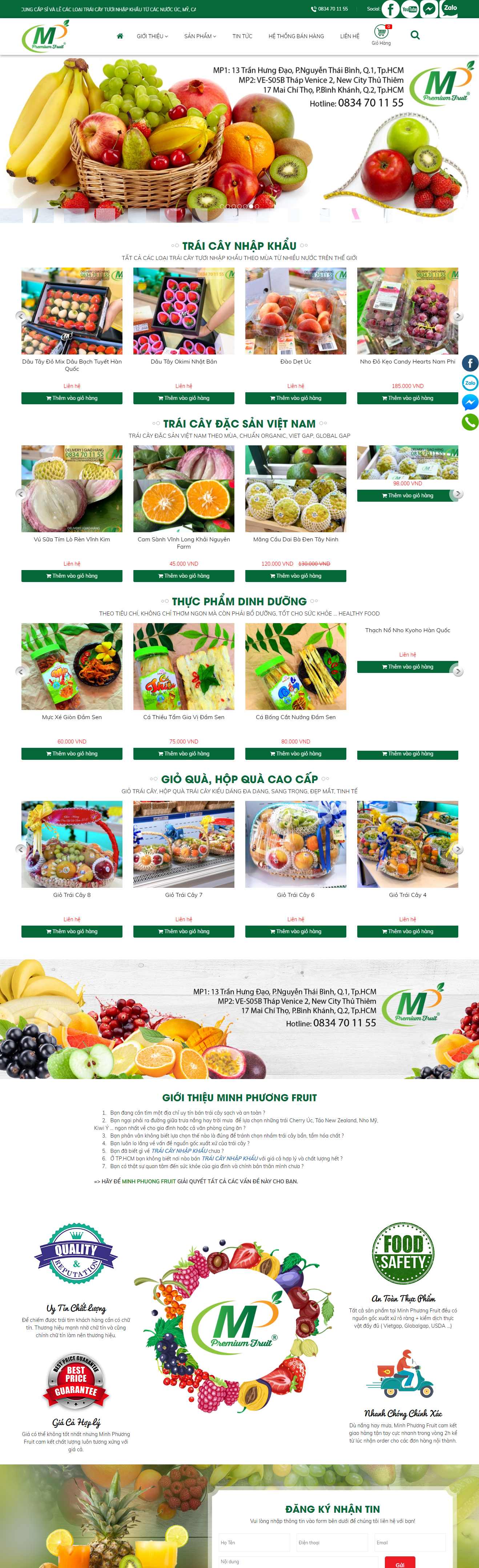 Thiết kế Web bán trái cây minhphuongfruit.com