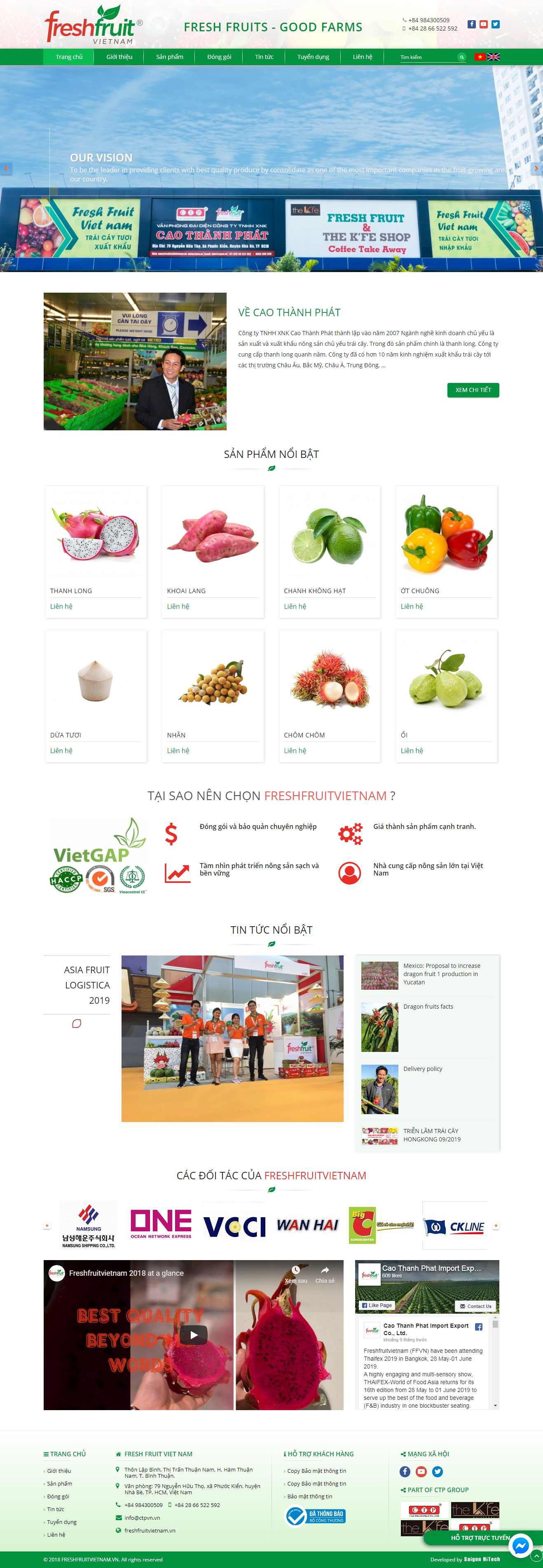 Thiết kế Web bán trái cây freshfruitvietnam.vn