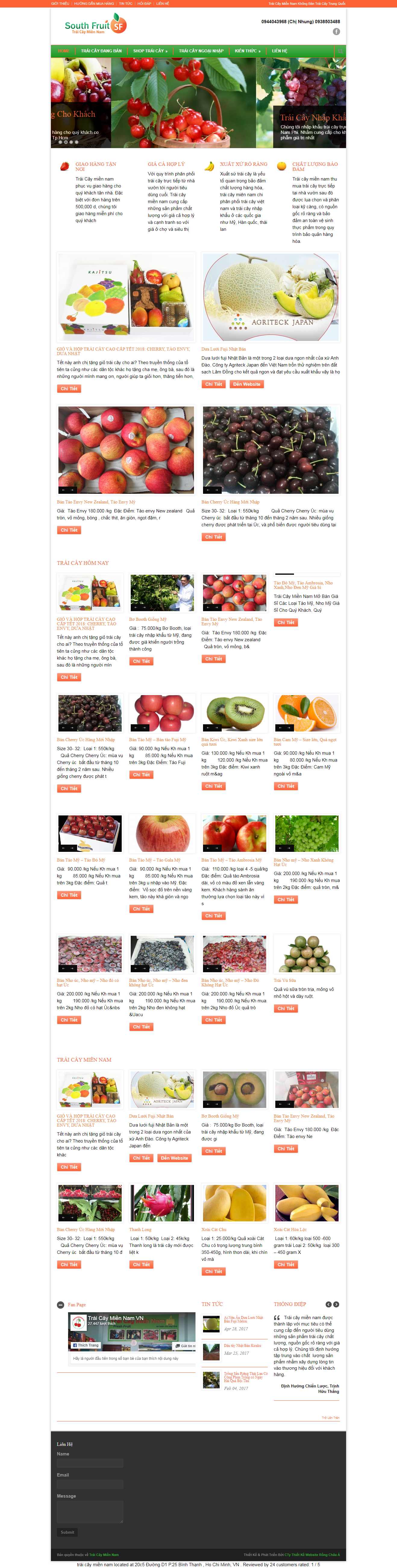 Thiết kế Web bán trái cây traicaymiennam.vn