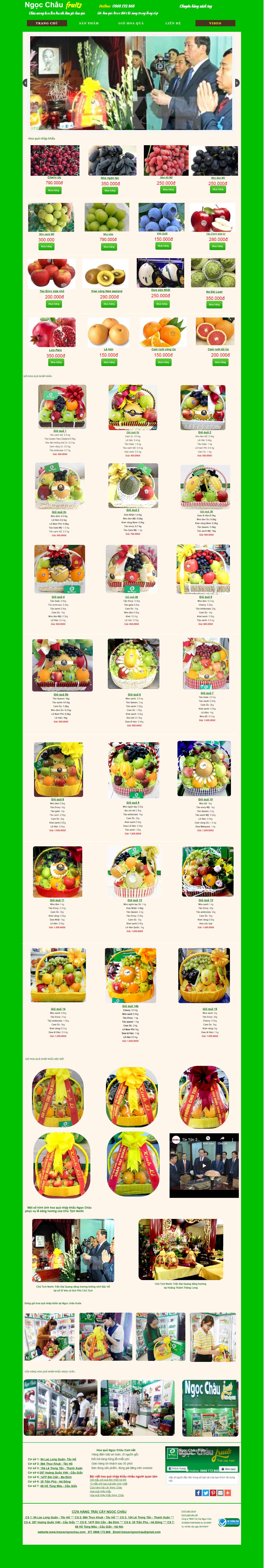 Thiết kế Web bán trái cây traicayngocchau.com