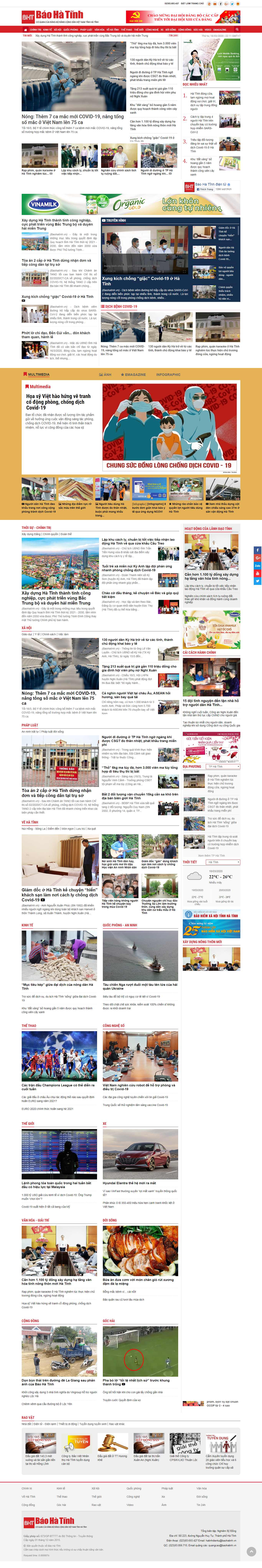 Thiết kế Web báo điện tử online baohatinh.vn