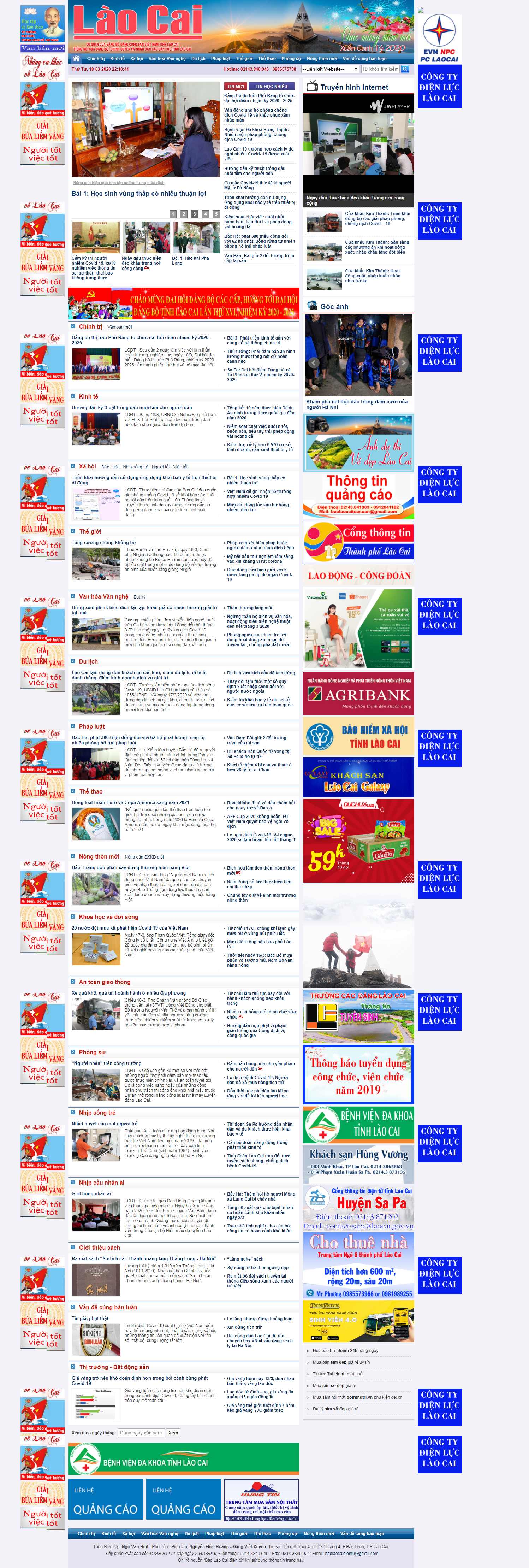 Thiết kế Web báo điện tử online baolaocai.vn