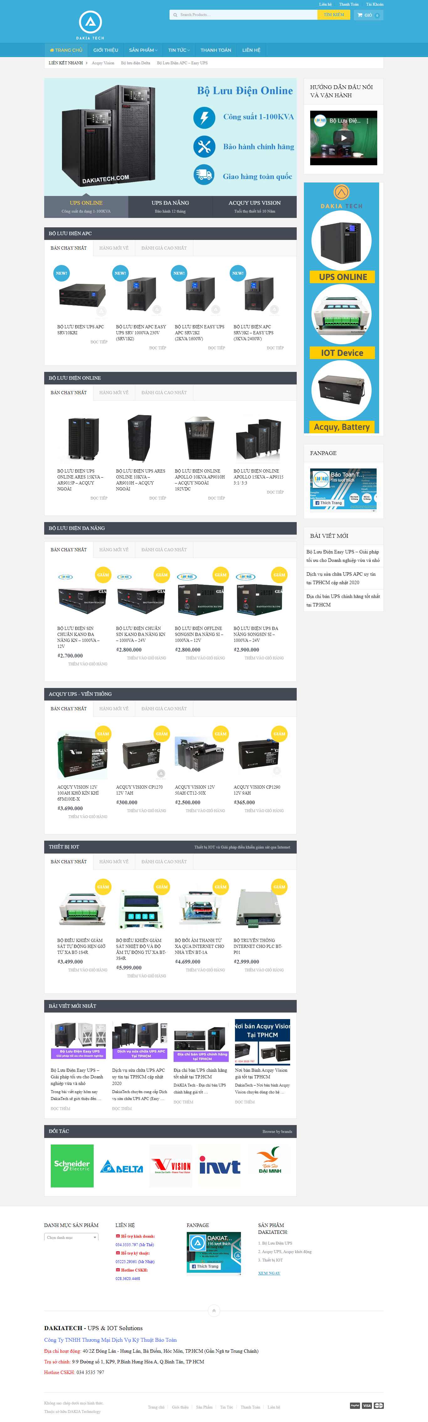 Thiết kế Web bộ lưu điện dakiatech.com