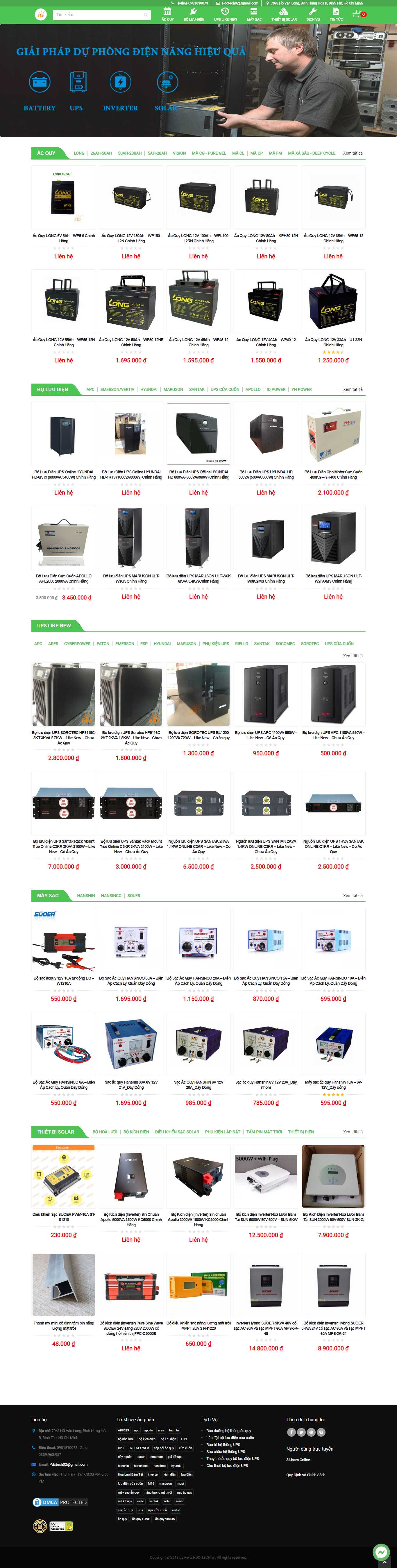 Thiết kế Web bộ lưu điện pdc-tech.vn