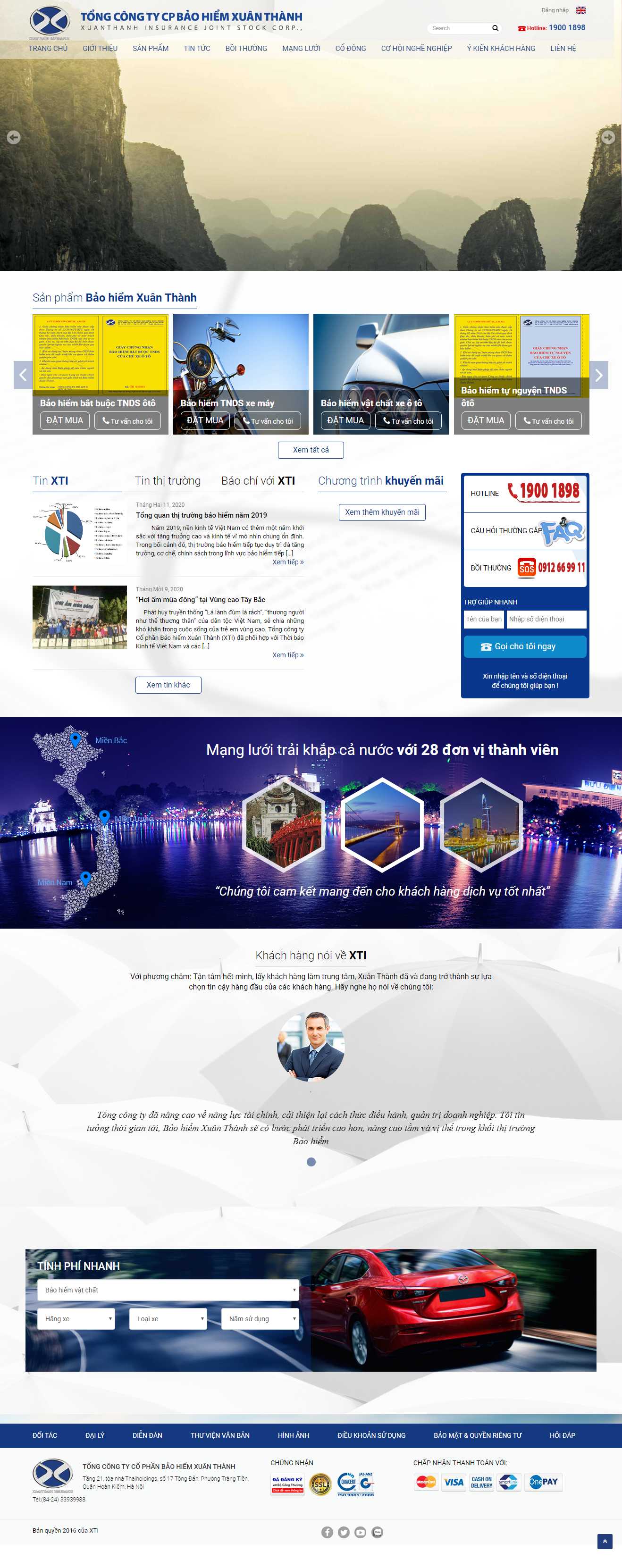 Thiết kế Web công ty bảo hiểm xti.com.vn