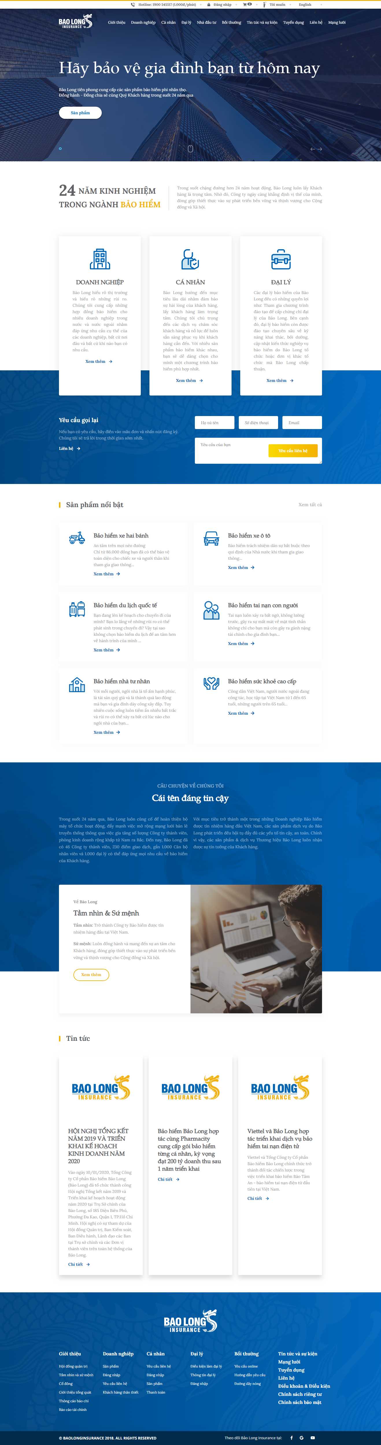 Thiết kế Web công ty bảo hiểm baolonginsurance.com.vn