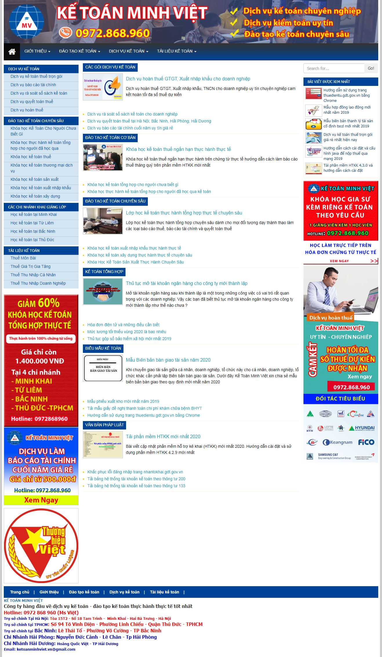 Thiết kế Web công ty kế toán ketoanminhviet.vn