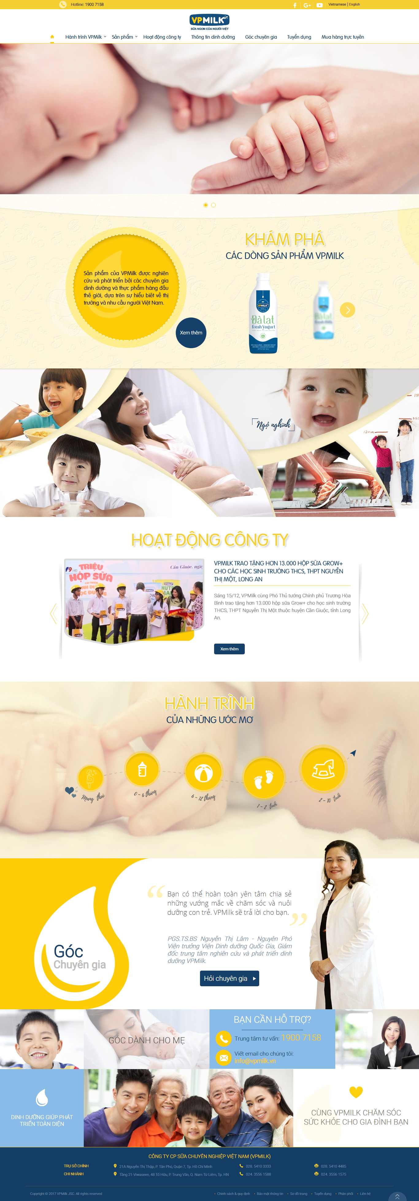 Thiết kế Web công ty sữa vpmilk.vn