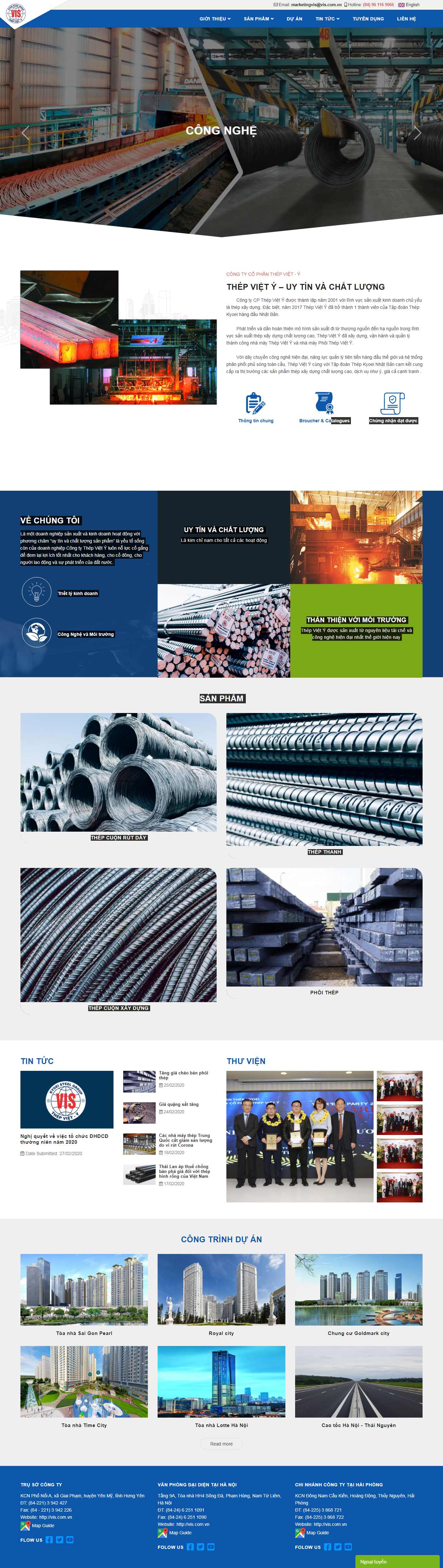 Thiết kế Web công ty thép vis.com.vn
