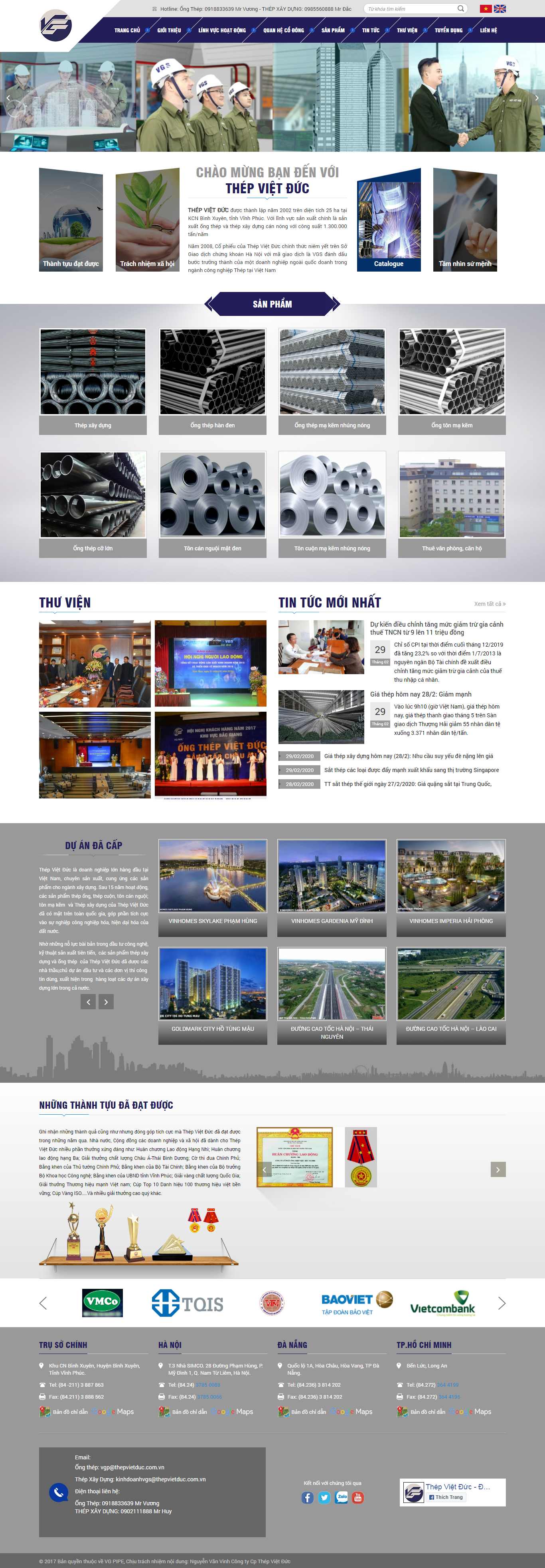 Thiết kế Web công ty thép vgpipe.com.vn