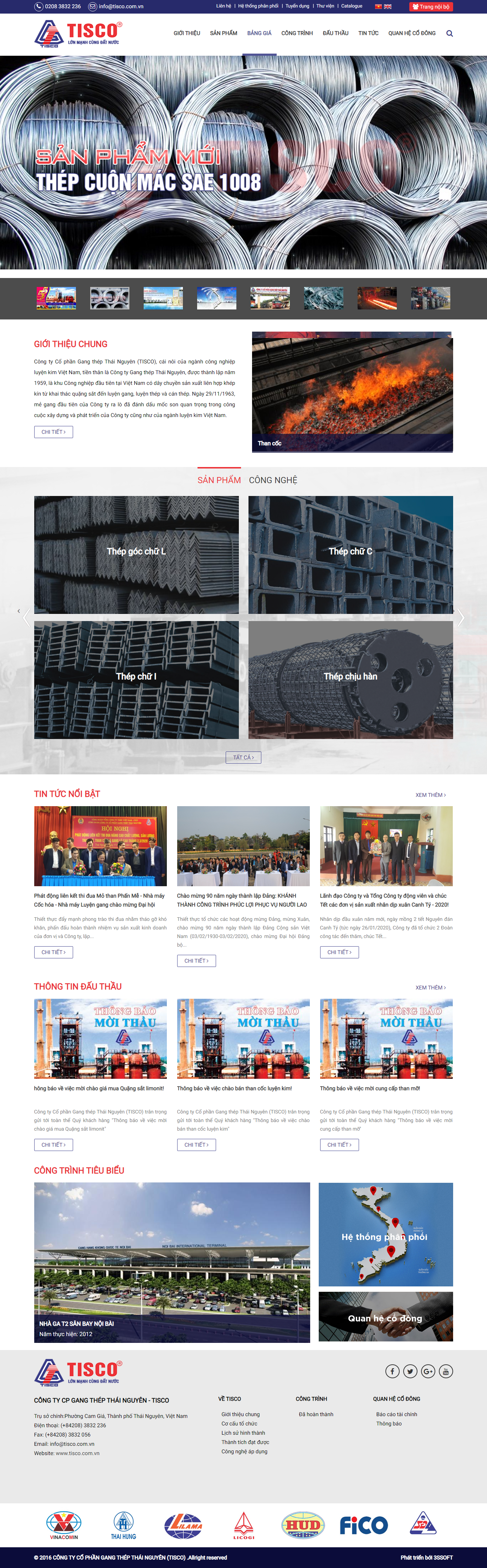 Thiết kế Web công ty thép tisco.com.vn