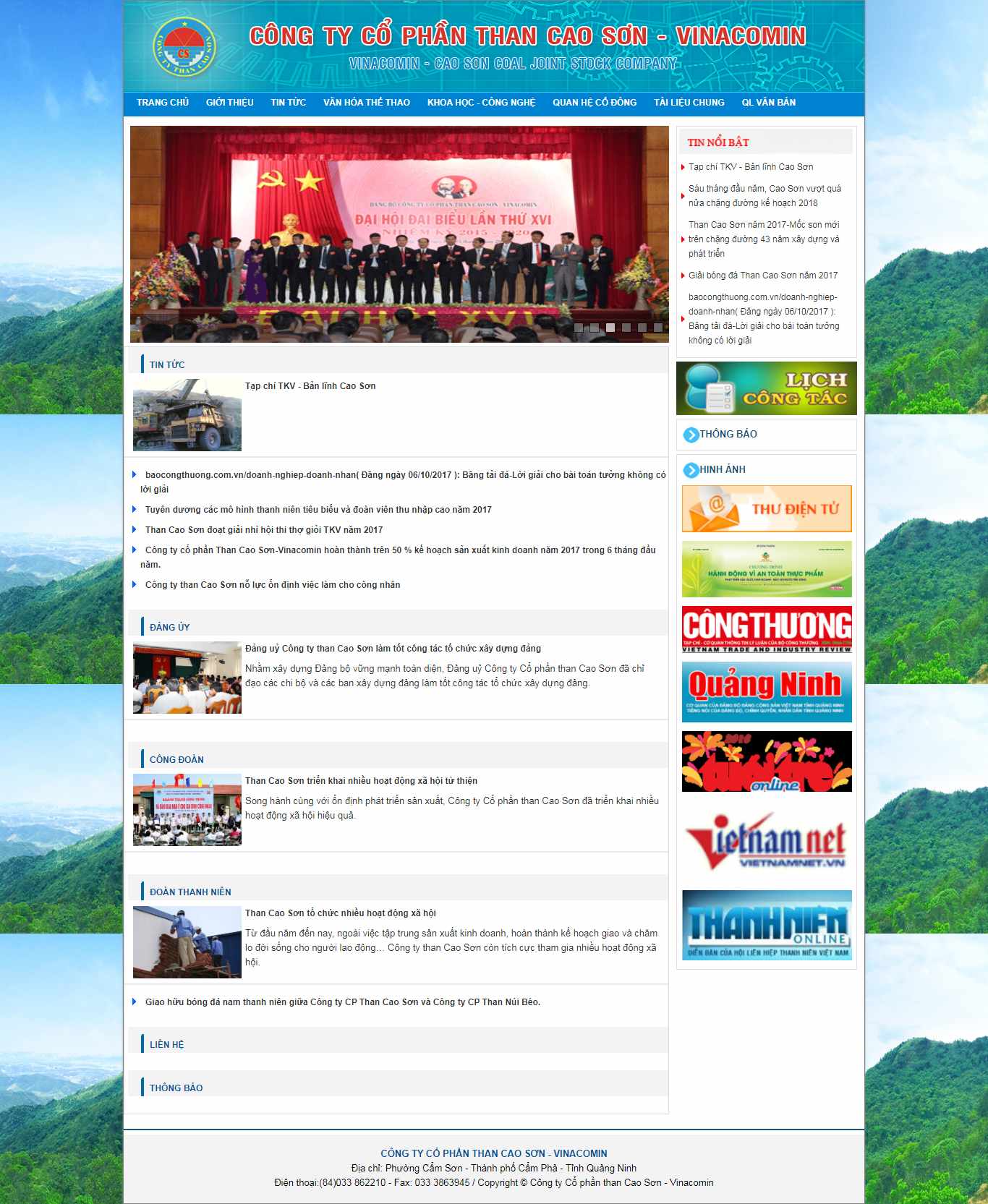 Thiết kế Web công ty than thancaoson.com.vn