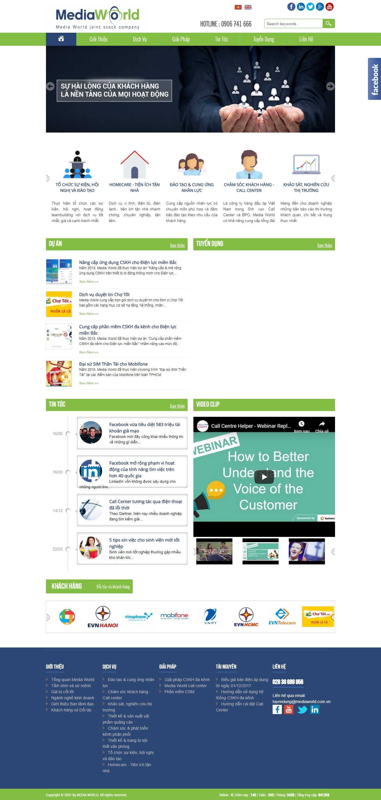 Thiết kế Web công ty truyền thông mediaworld.com.vn
