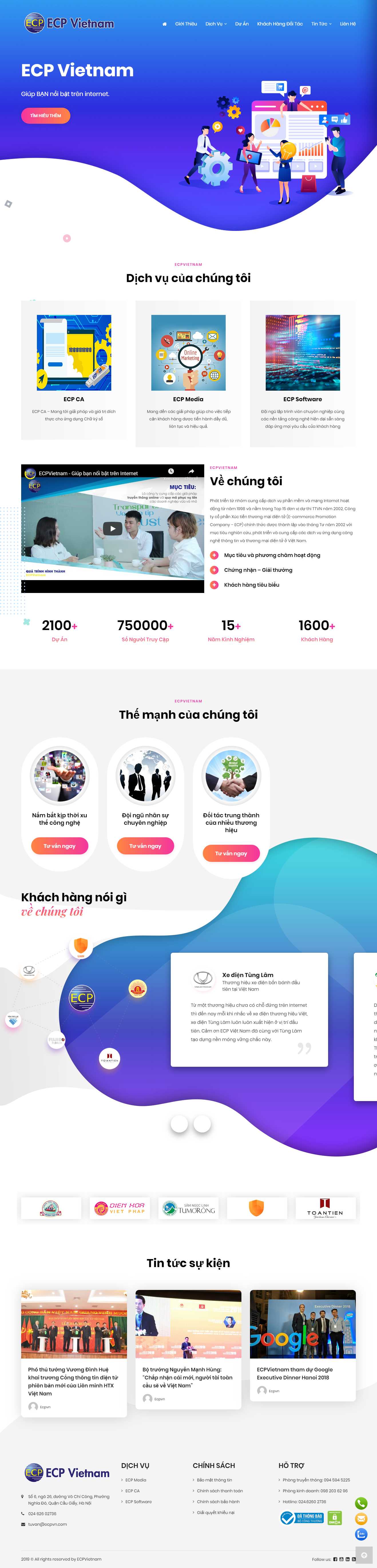 Thiết kế Web công ty truyền thông ecpvn.com