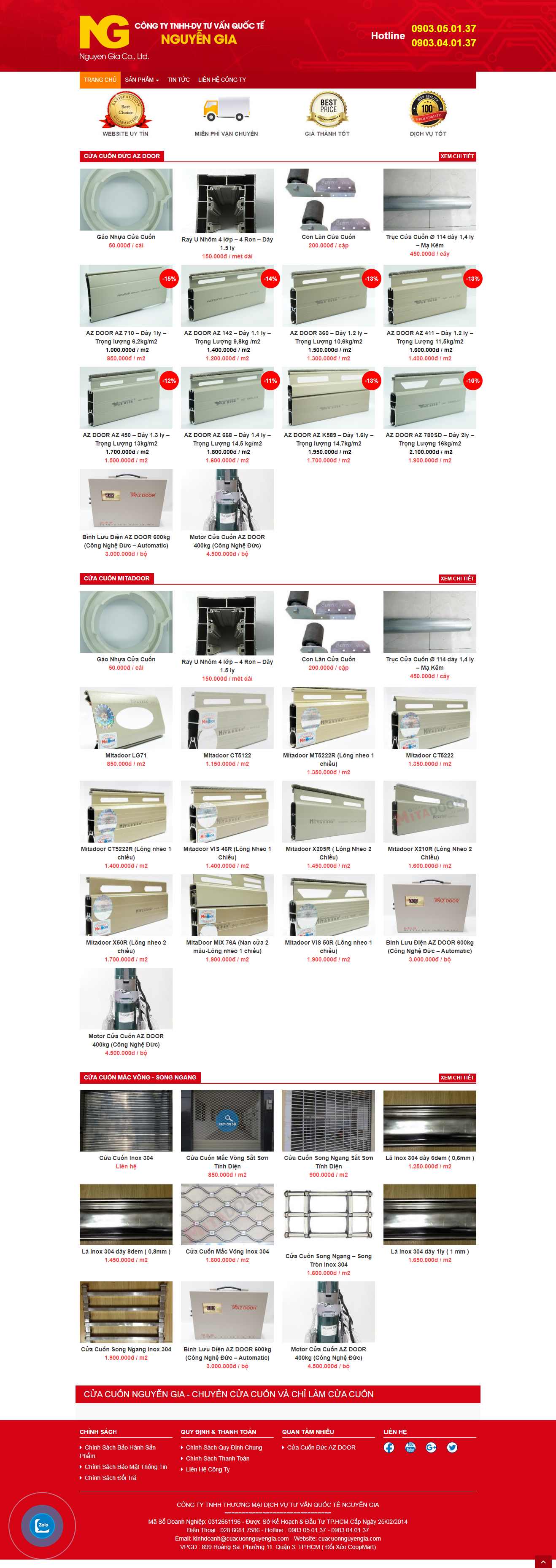 Thiết kế Web cửa cuốn cuacuonnguyengia.com