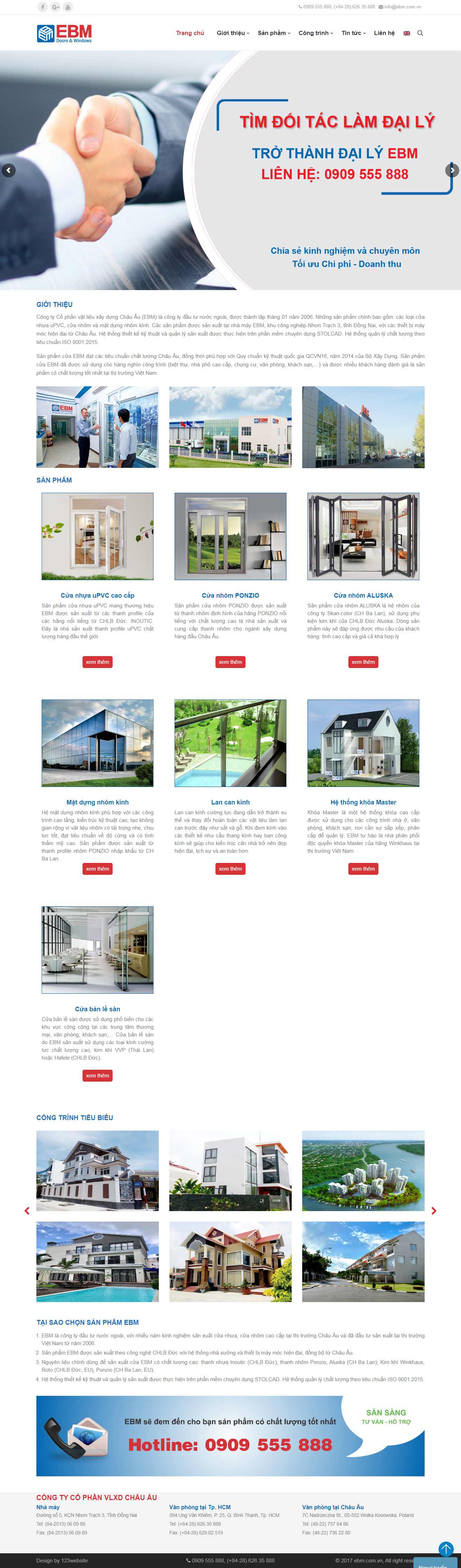 Thiết kế Web cửa nhựa ebm.com.vn
