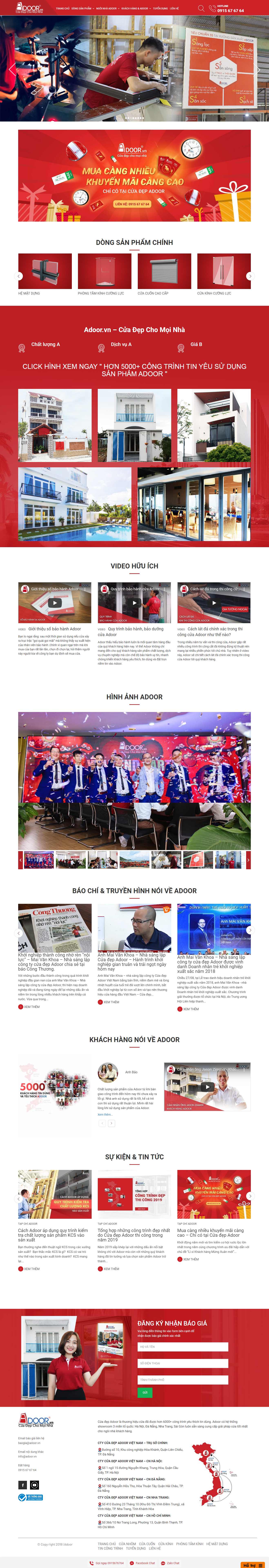 Thiết kế Web cửa nhựa adoor.vn