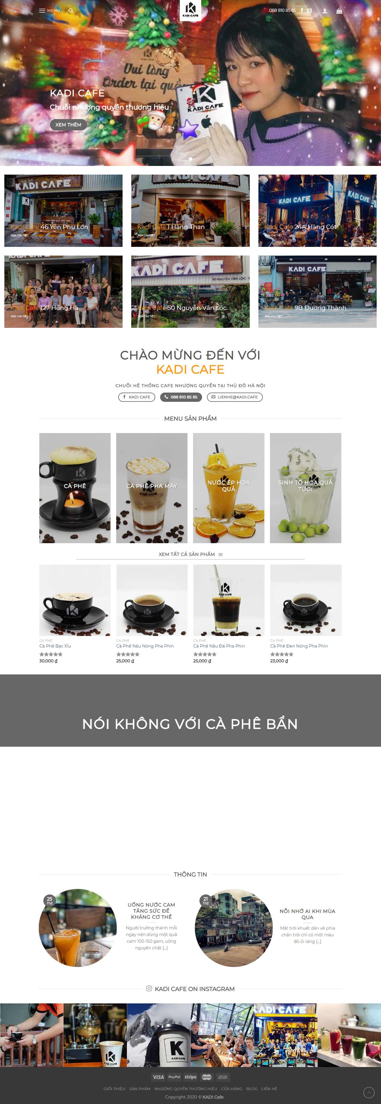 Thiết kế Web cafe kadi.cafe