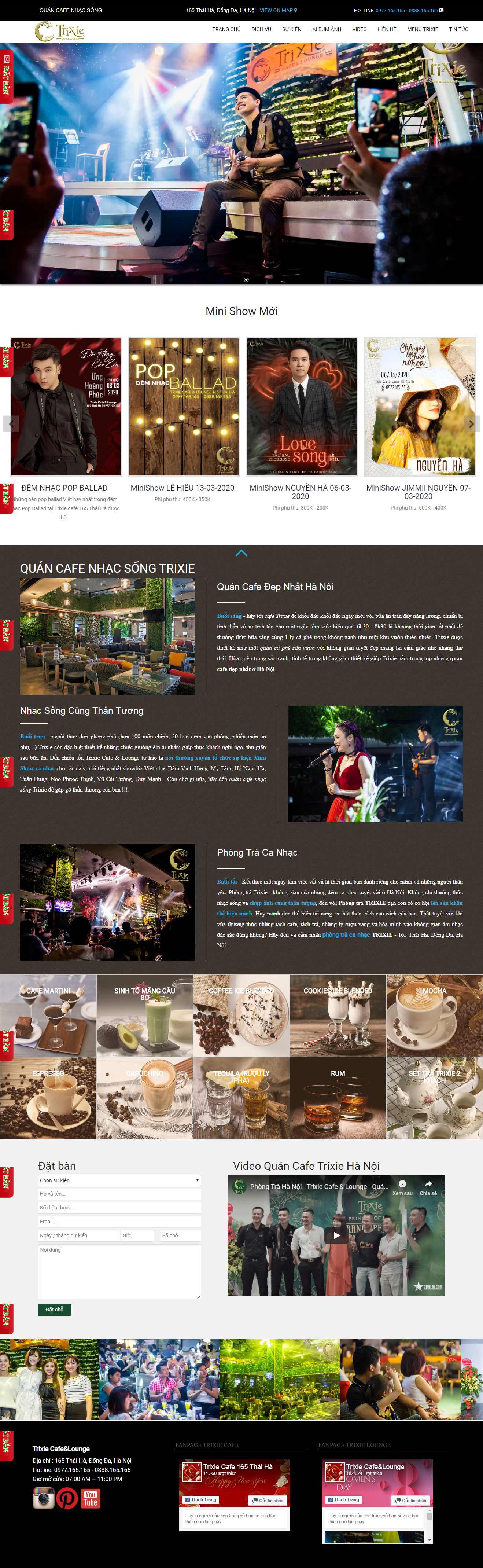 Thiết kế Web cafe trixie.com.vn