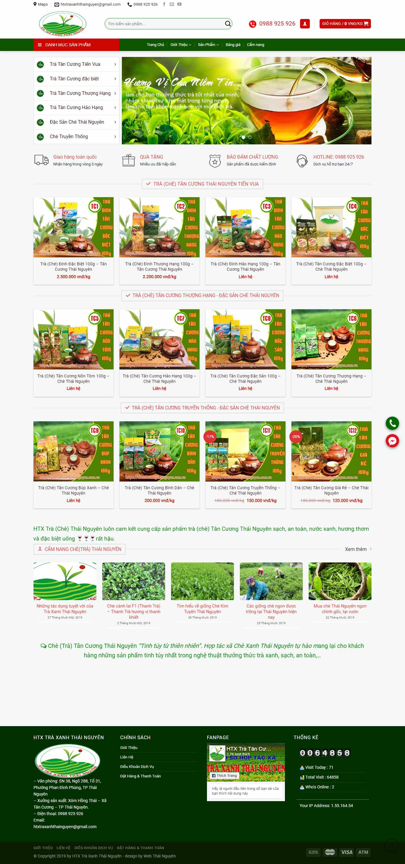 Thiết kế Web chè thái nguyên chetancuongthainguyen.com.vn