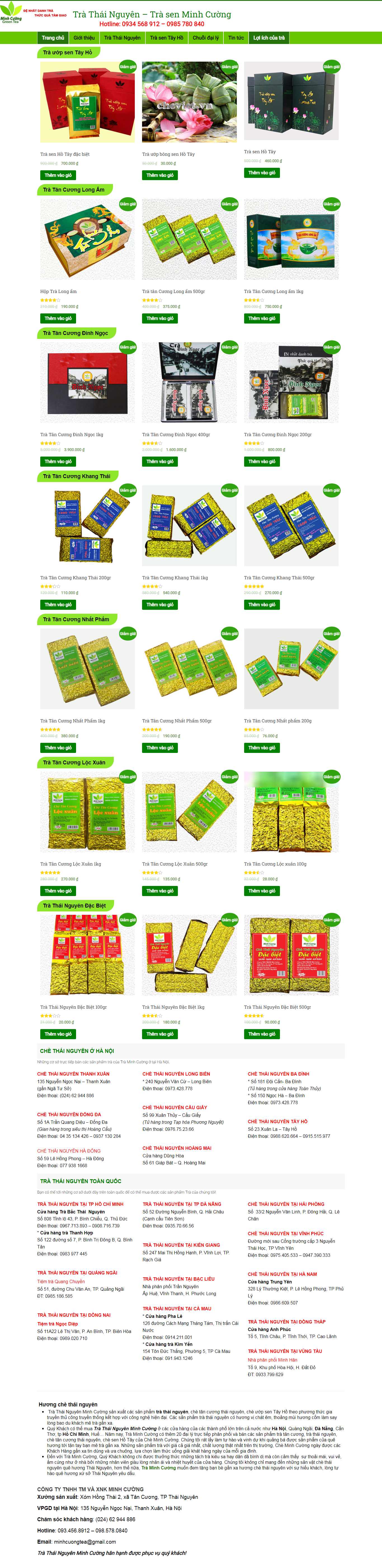 Thiết kế Web chè thái nguyên chetrathainguyen.com