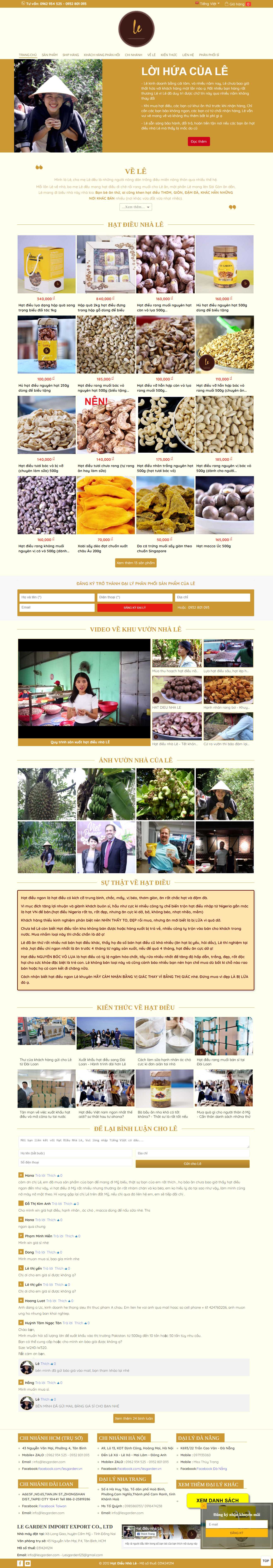 Thiết kế Web bán hạt điều hatdieu.org