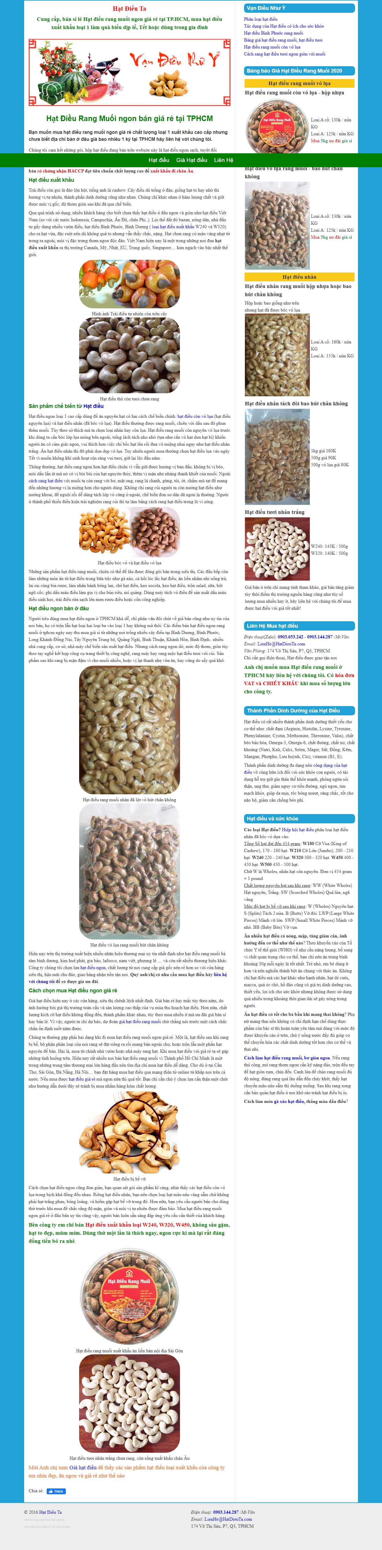 Thiết kế Web bán hạt điều hatdieuta.com