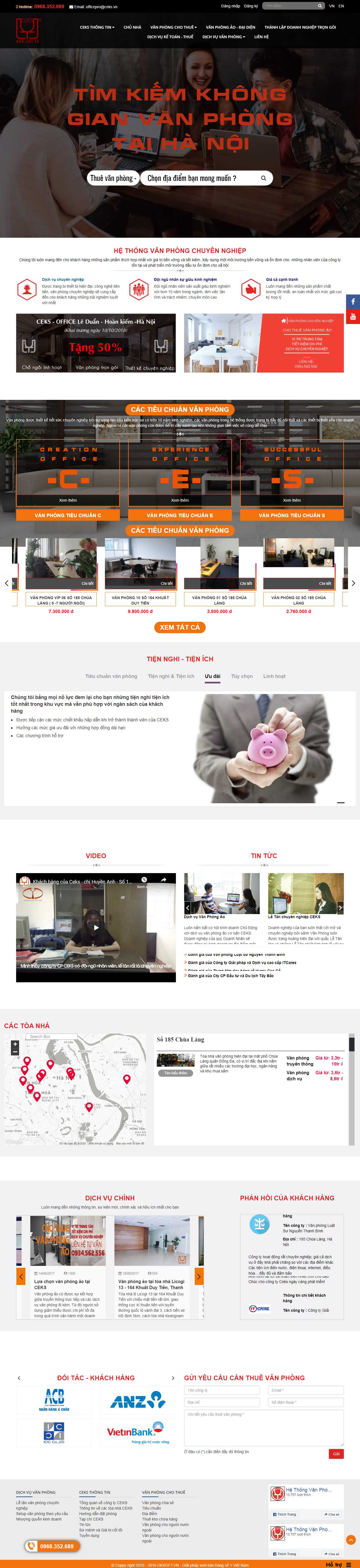 Thiết kế Web cho thuê văn phòng vanphongchuyennghiep.vn