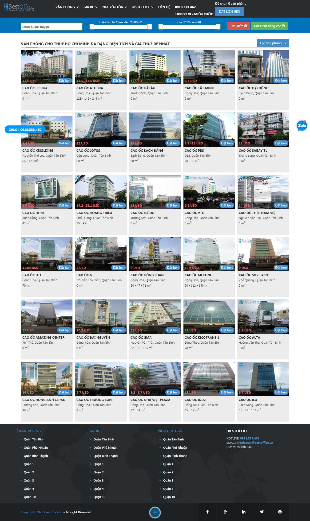 Thiết kế Web cho thuê văn phòng bestoffice.vn