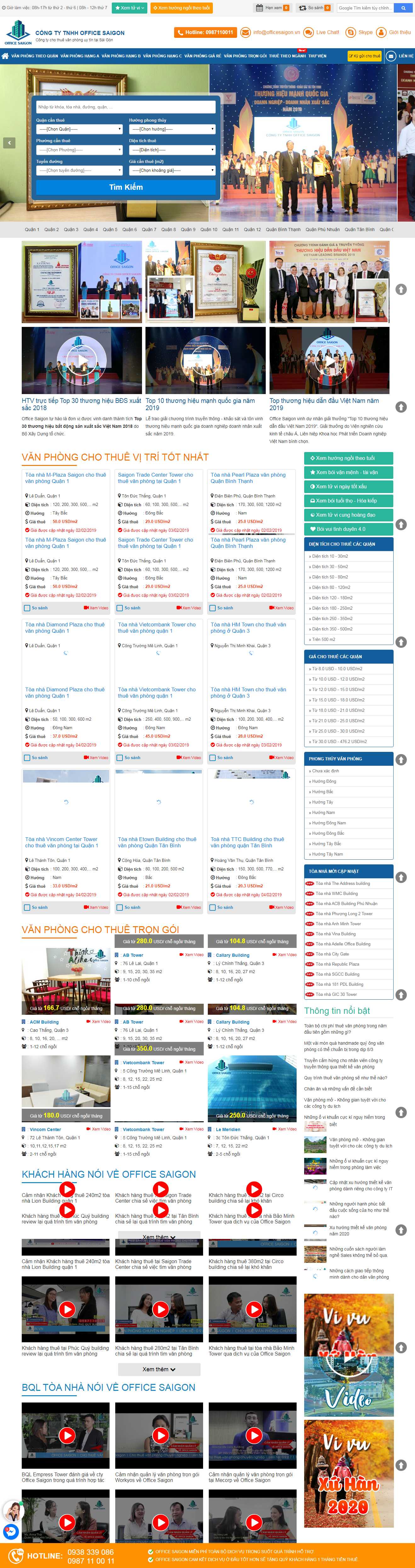 Thiết kế Web cho thuê văn phòng officesaigon.vn