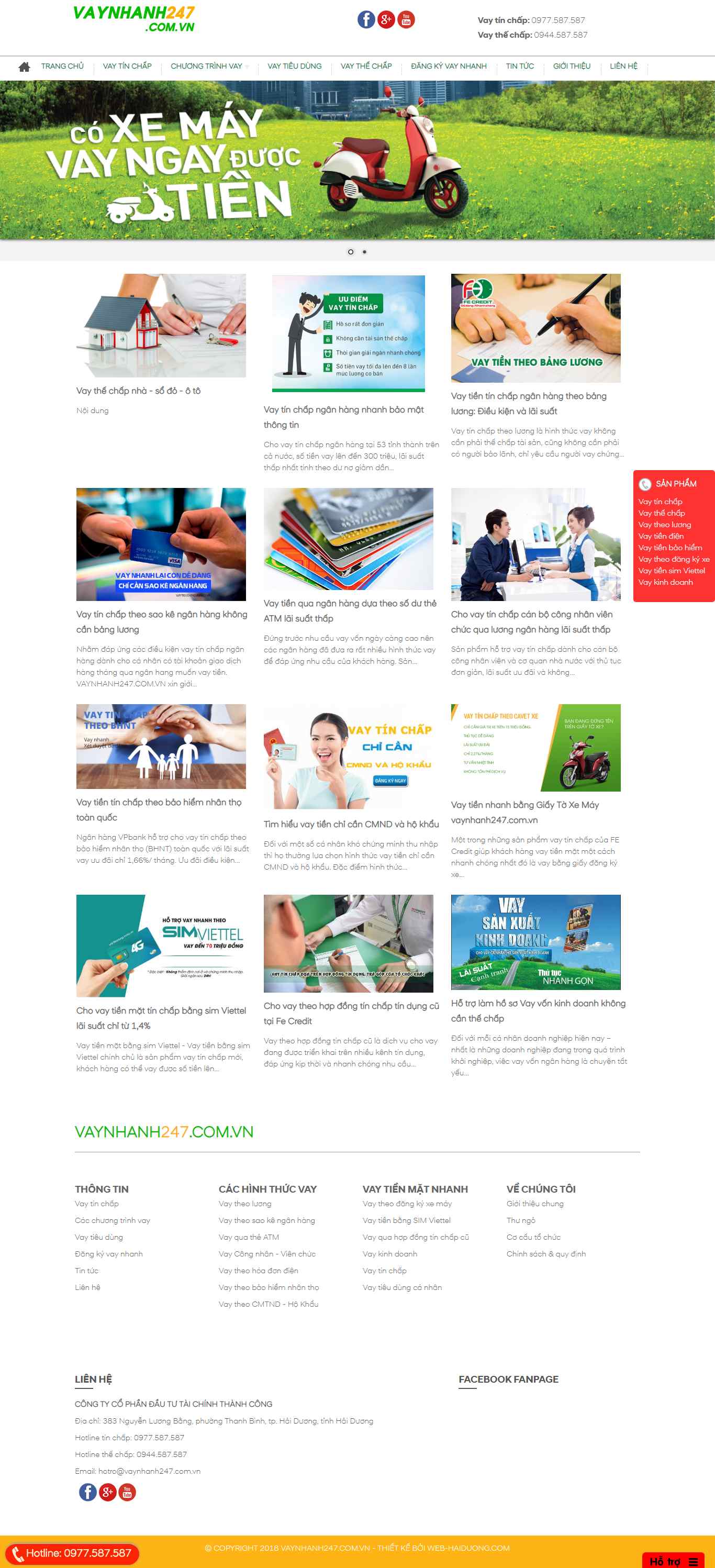 Thiết kế Web cho vay vaynhanh247.com.vn