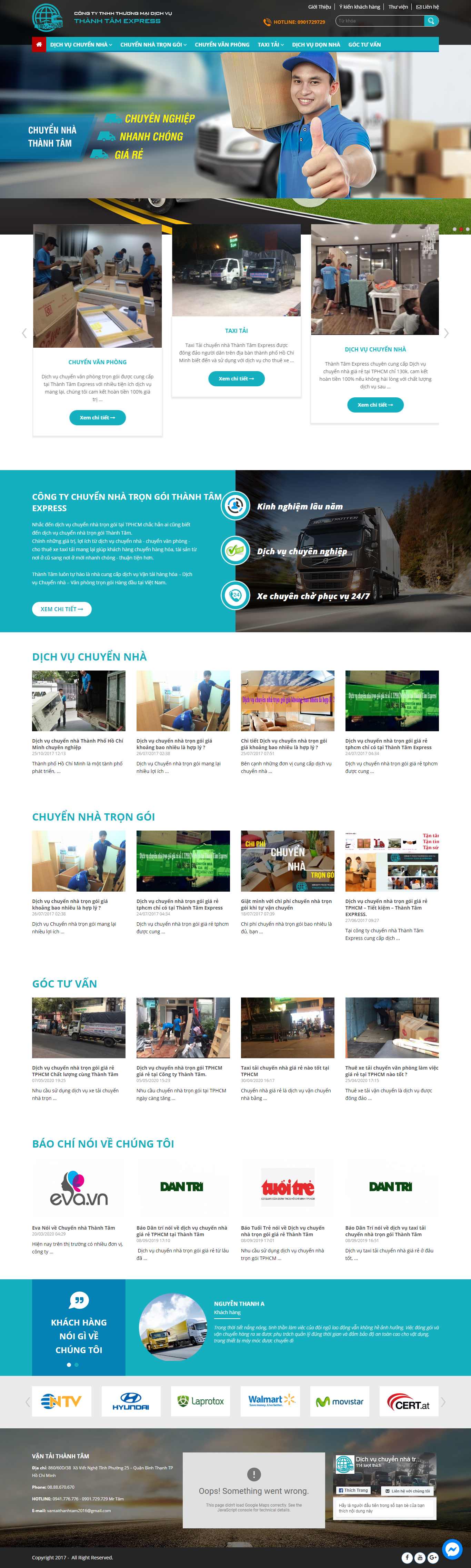 Thiết kế Web chuyển nhà trọn gói chuyennhathanhtam.vn