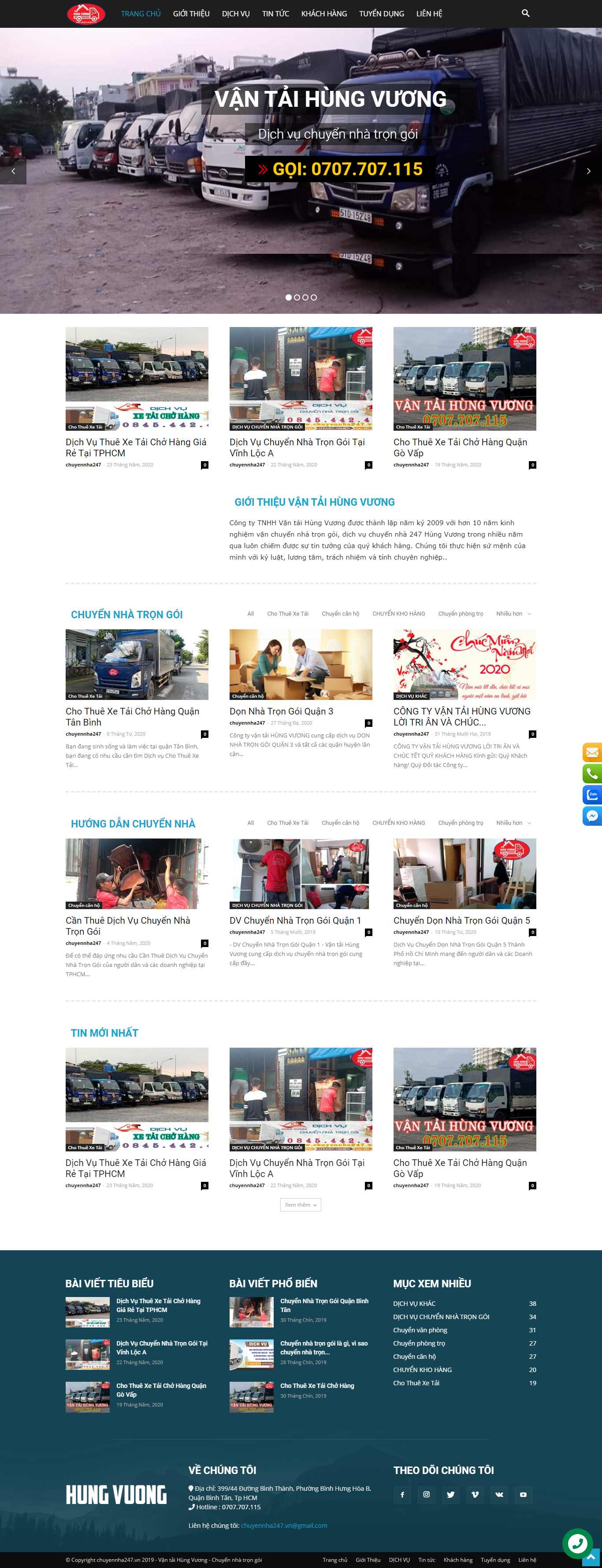 Thiết kế Web chuyển nhà trọn gói chuyennha247.vn