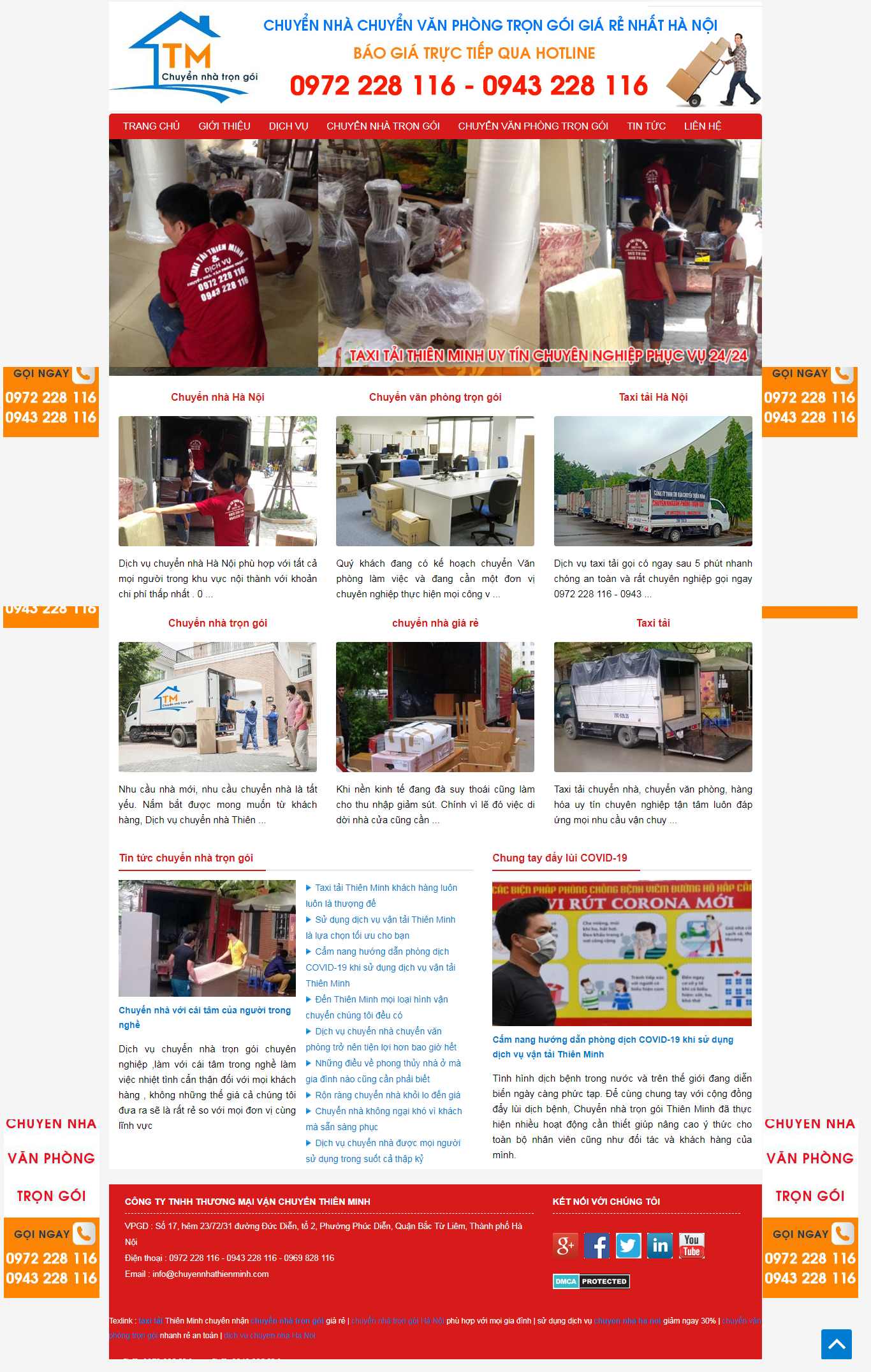 Thiết kế Web chuyển nhà trọn gói chuyennhathienminh.com