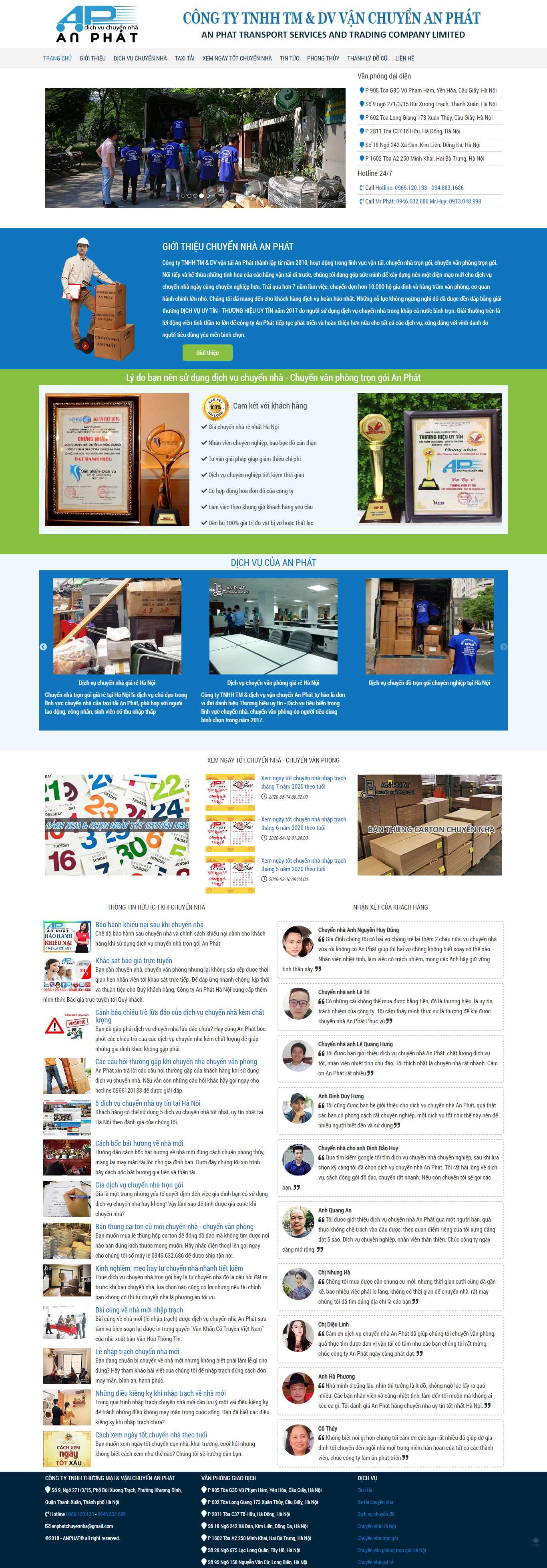 Thiết kế Web chuyển nhà trọn gói chuyennhaanphat.com