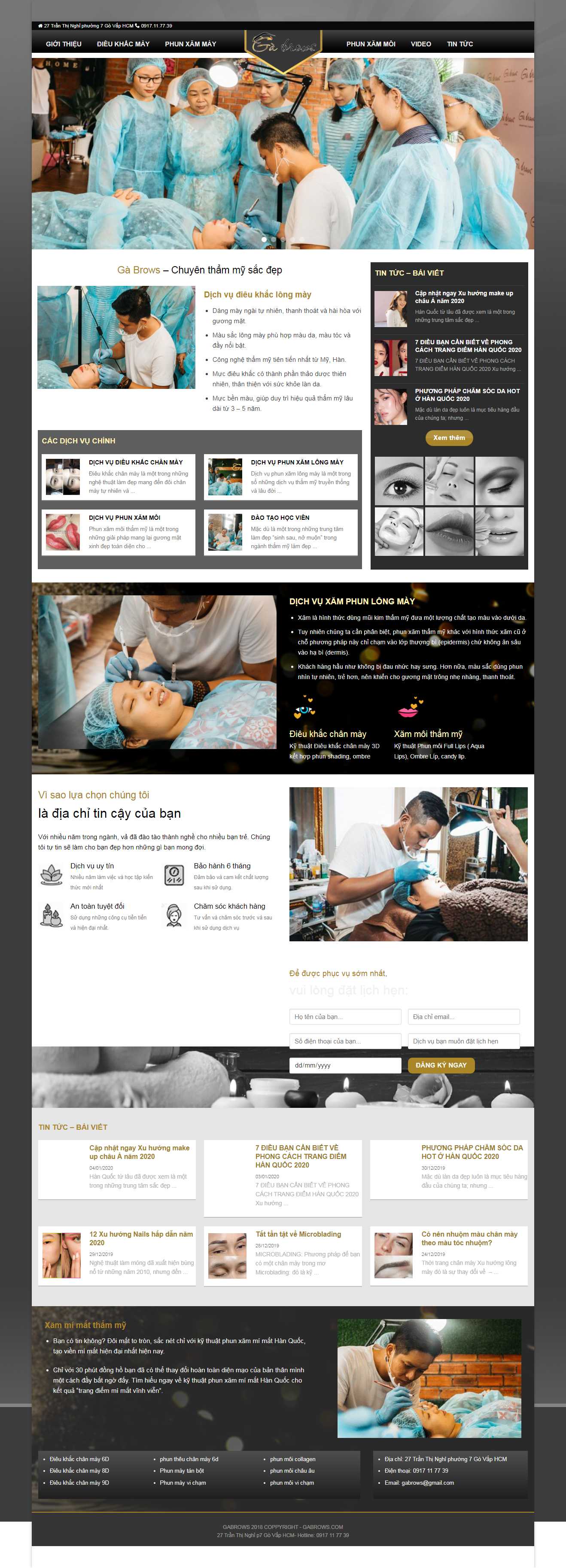 Thiết kế Web dịch vụ phun săm gabrows.com