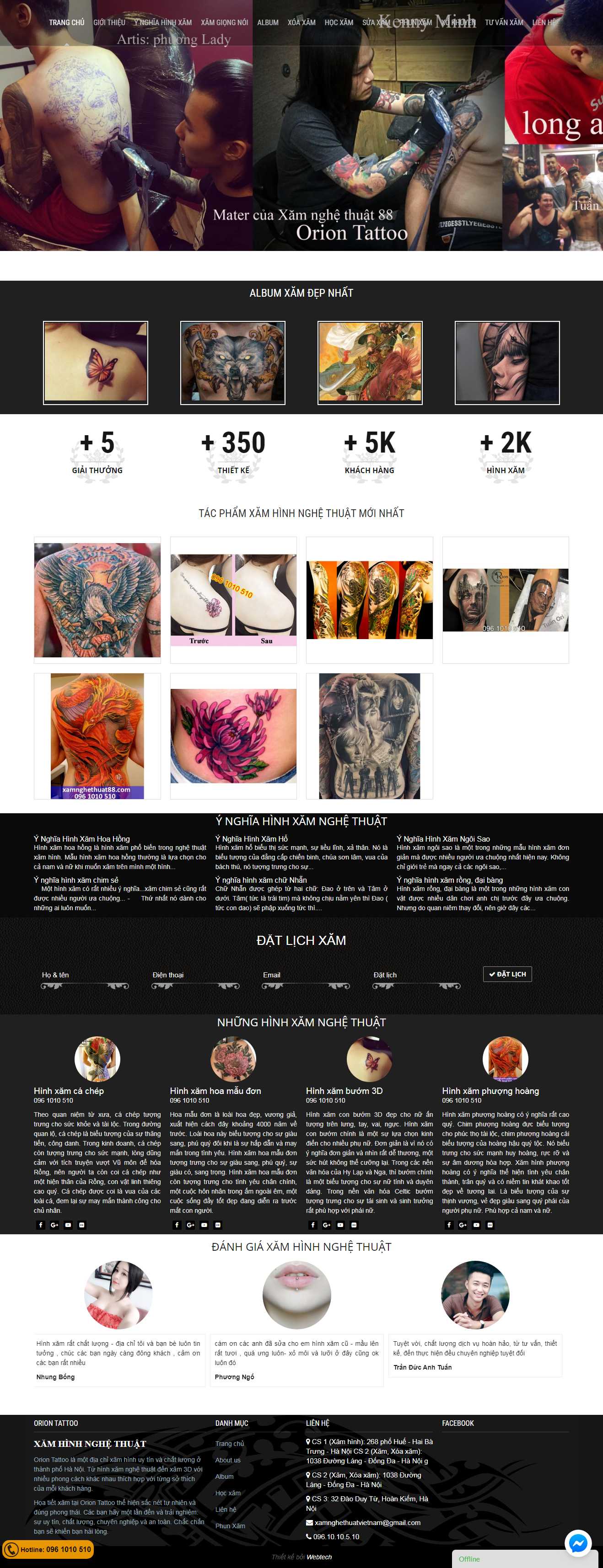 Thiết kế Web dịch vụ phun săm xamnghethuat88.com