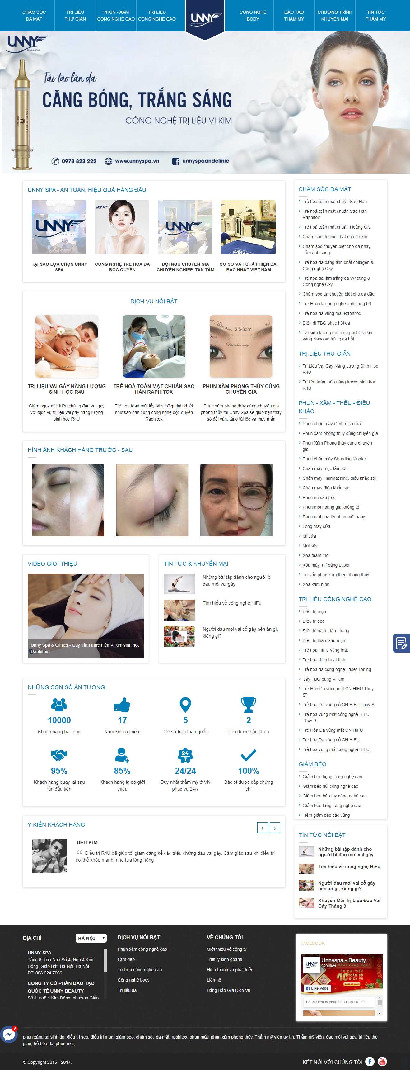 Thiết kế Web dịch vụ phun săm unnyspa.vn