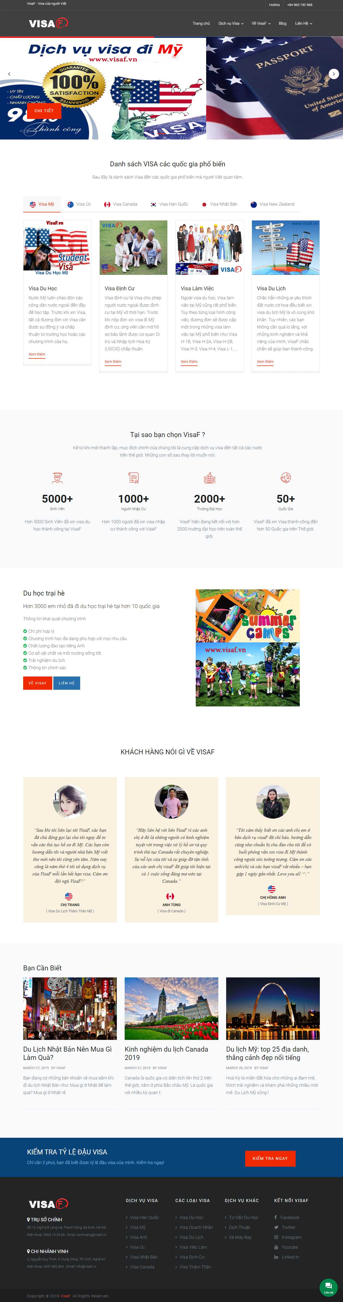 Thiết kế Web dịch vụ visa visaf.vn