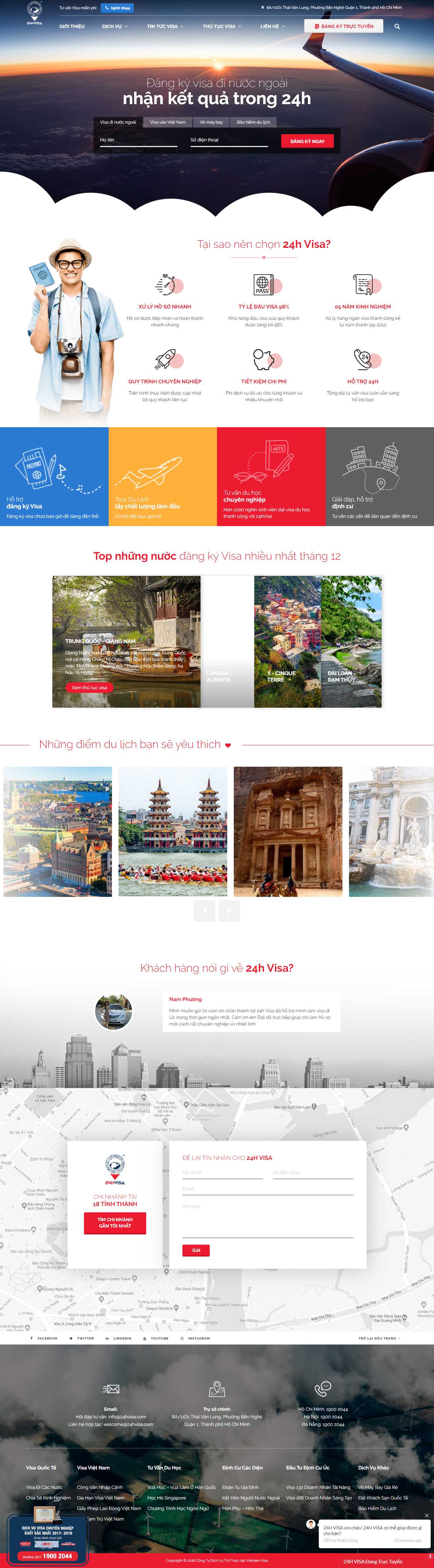 Thiết kế Web dịch vụ visa 24hvisa.com