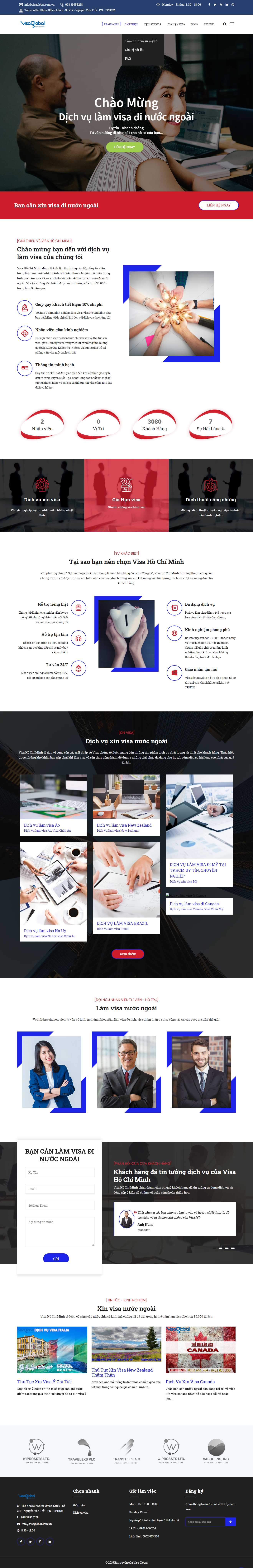Thiết kế Web dịch vụ visa visahochiminh.com