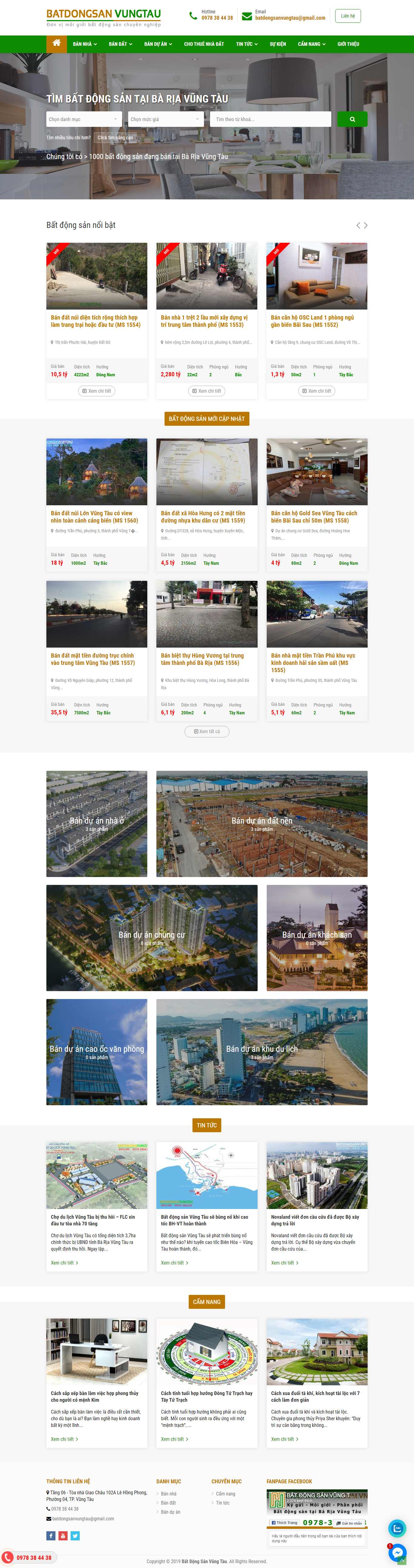 Thiết kế Web dự án bất động sản batdongsanvungtau.com.vn
