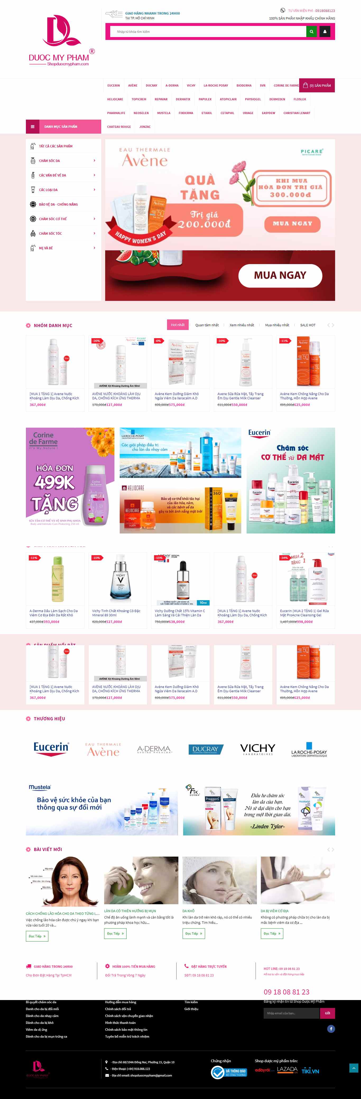 Thiết kế Web dược mỹ phẩm shopduocmypham.com