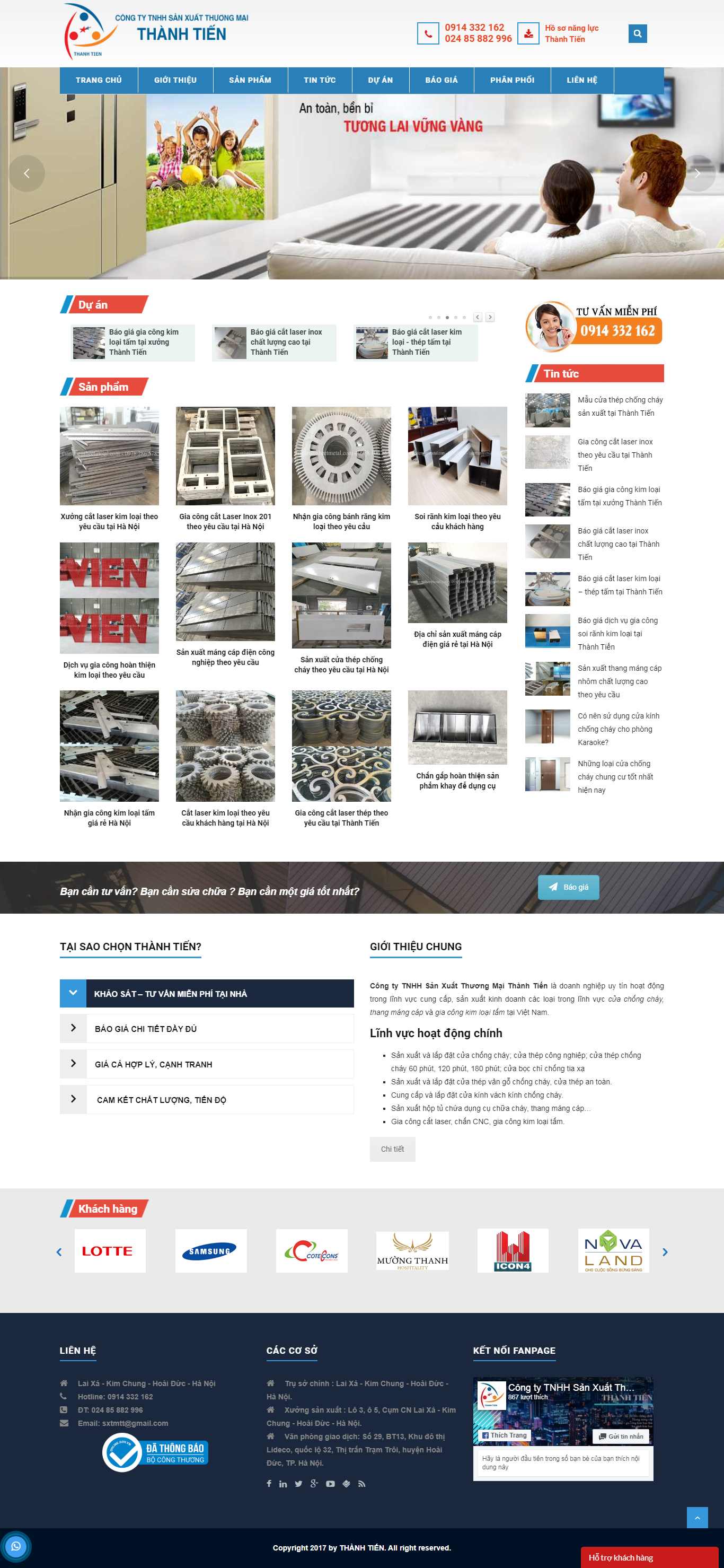 Thiết kế Web doanh nghiệp sản xuất thanhtiensheetmetal.com
