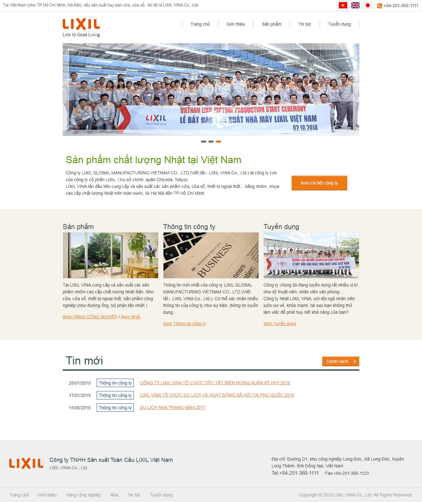 Thiết kế Web doanh nghiệp sản xuất lixilvina.com.vn