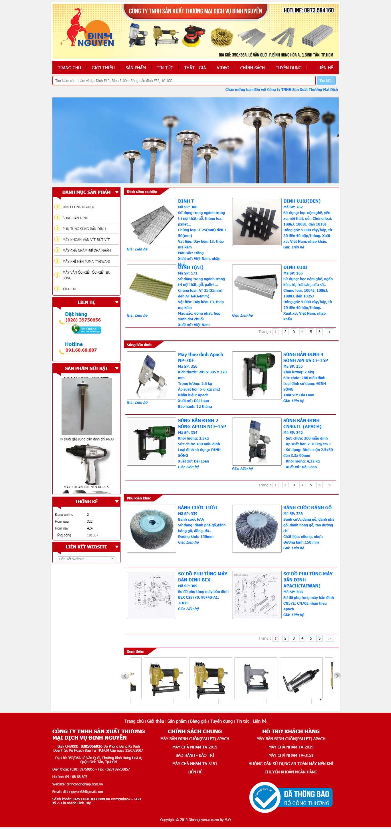 Thiết kế Web doanh nghiệp sản xuất dinhcongnghiep.com.vn