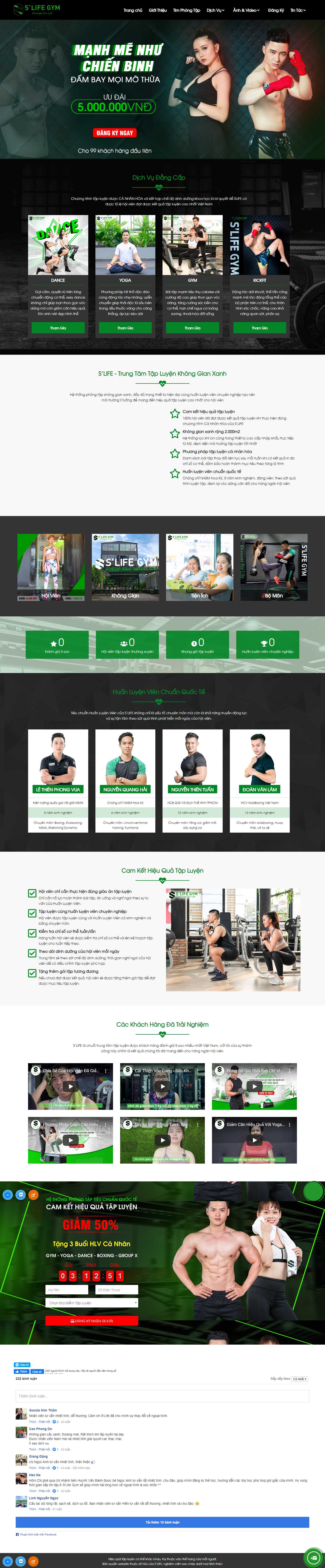 Thiết kế Web fitness slifegym.vn