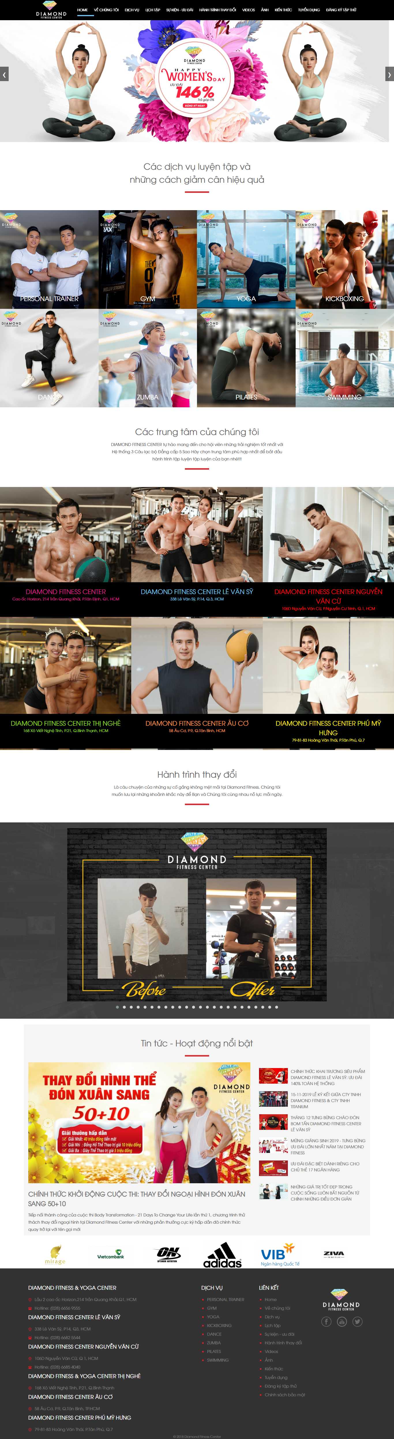 Thiết kế Web fitness diamondfitness.vn
