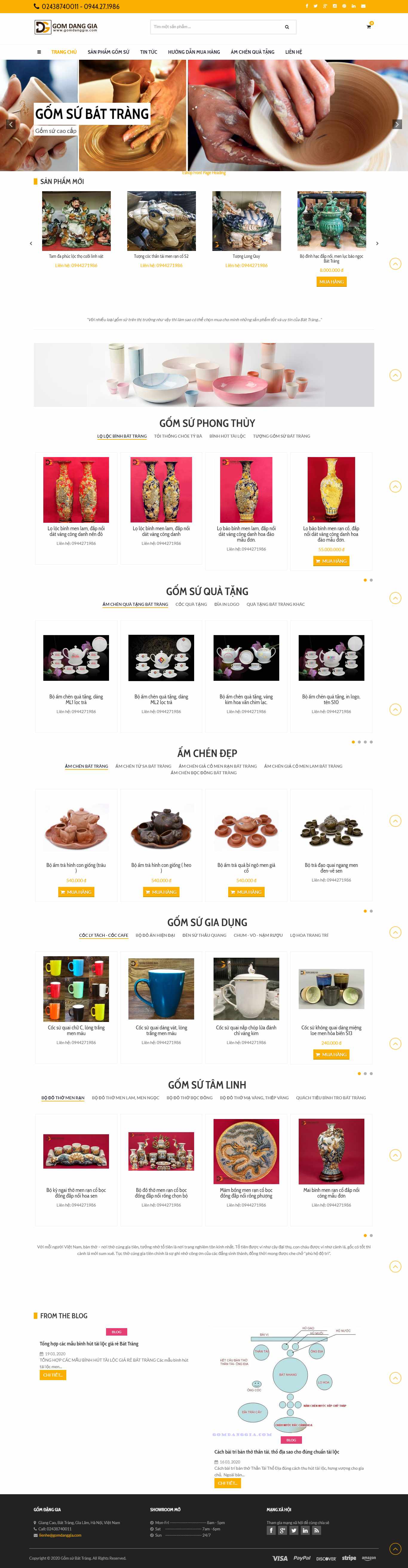 Thiết kế Web gốm sứ - mỹ nghệ gomdanggia.com