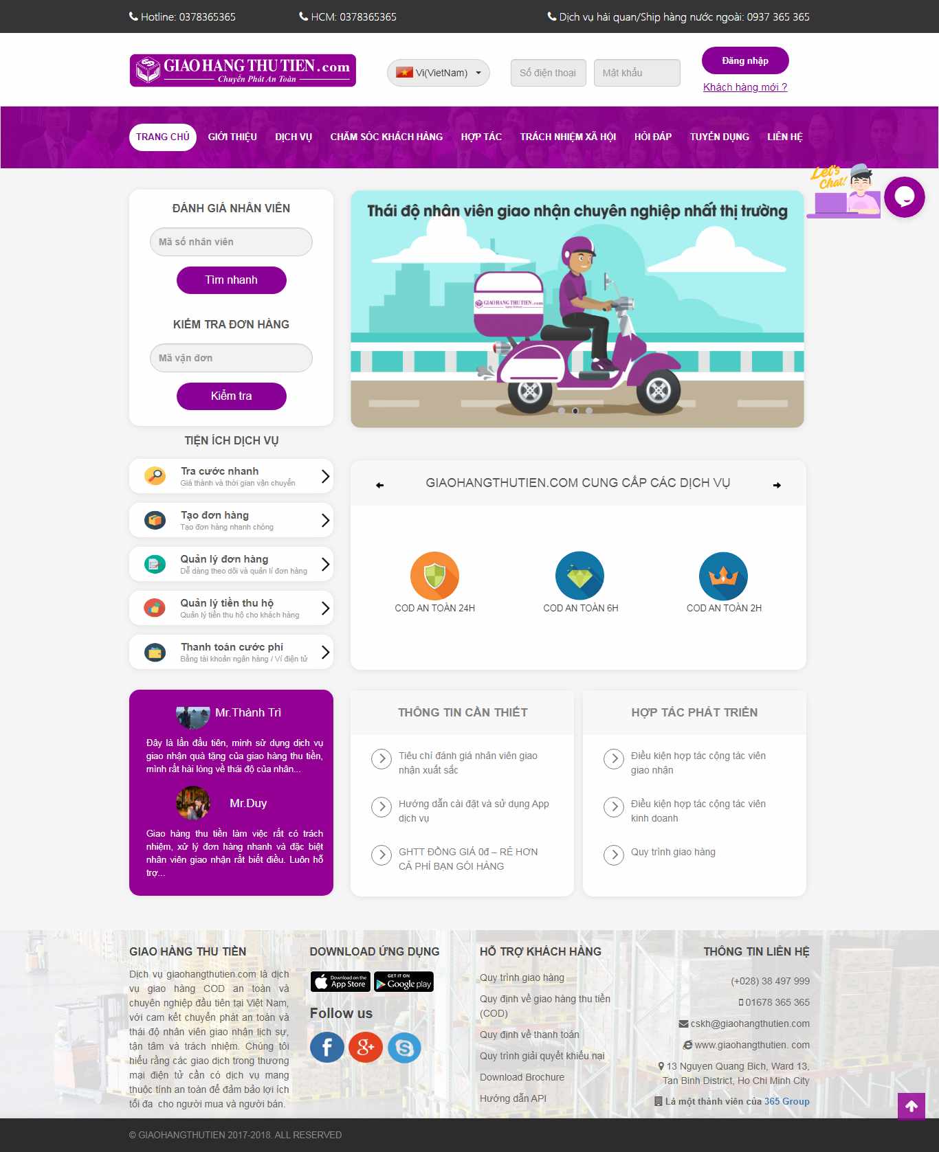 Thiết kế Web giao hàng - ship hàng giaohangthutien.com